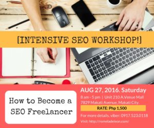 How to Become a SEO Freelancer Workshop_Romela de Leon